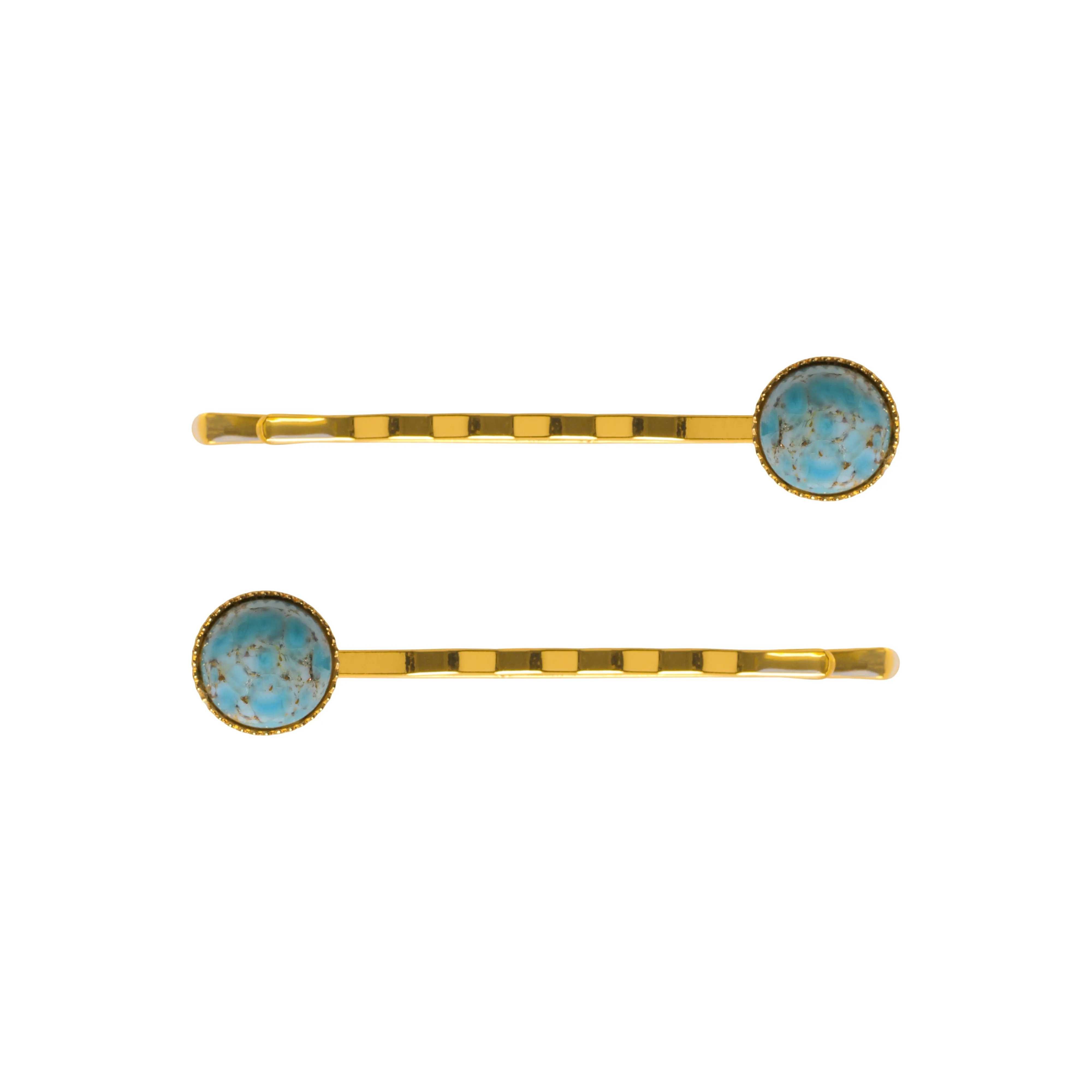 Cabochon Royal Turquoise Hair Slide Set