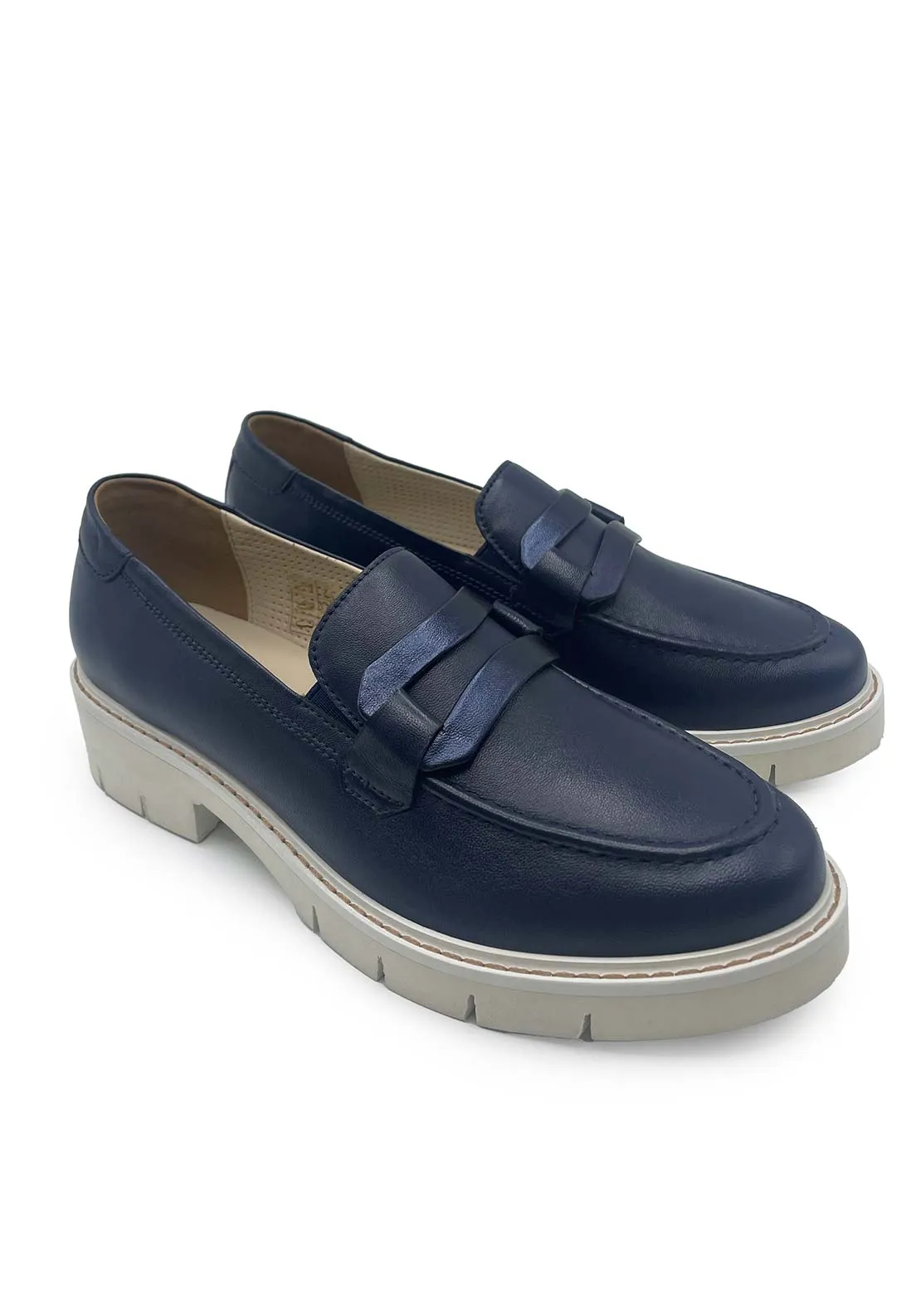 Callie Low Wedge Loafer - Navy