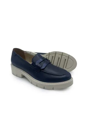 Callie Low Wedge Loafer - Navy