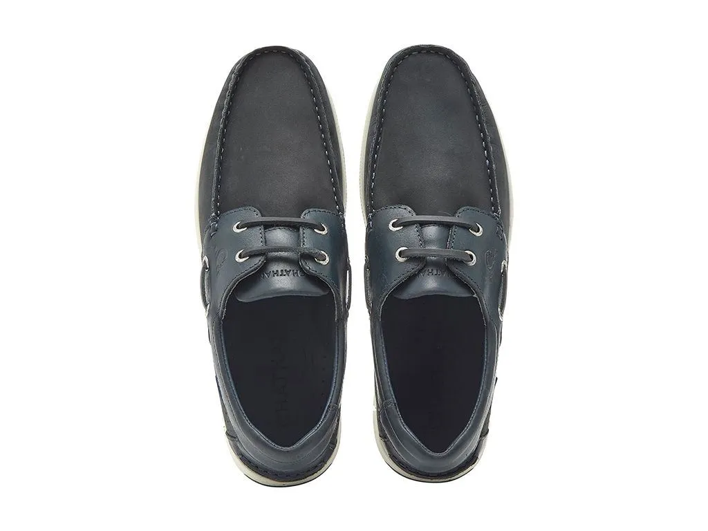 Chatham Nubuck & Leather Boat Shoes For Men - Brixham in Navy, 6-15