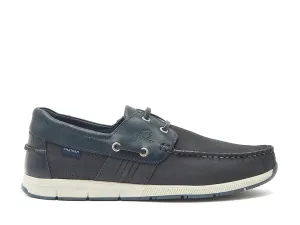 Chatham Nubuck & Leather Boat Shoes For Men - Brixham in Navy, 6-15