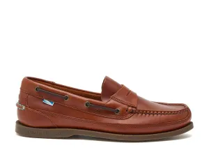 Chatham Slip on Leather Boat Shoes For Men - Gaff II G2 in Chestnut, 6-15