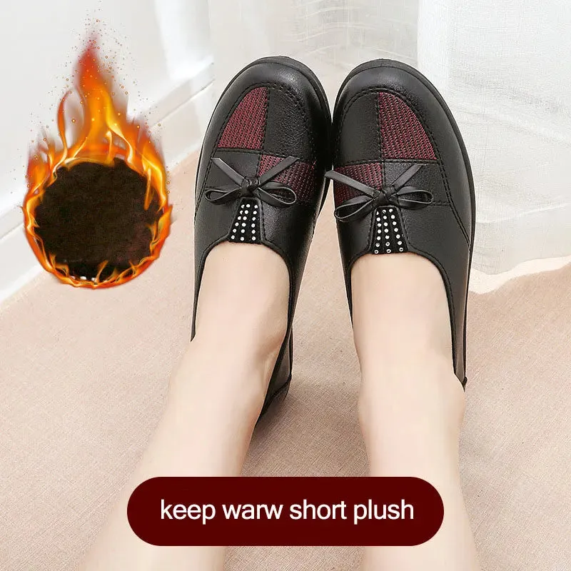 Cheap Shoes Women Leather Flats Female Flats Spring Shoes 2021 Classic Women's Loafers Casual Leather Shoes Mom Flats