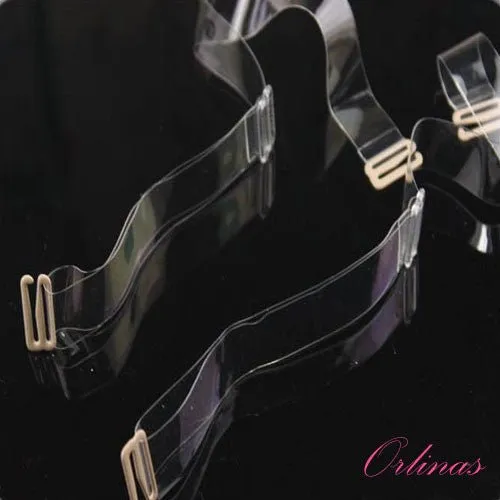 Clear Bra Straps, multiple width, pack of two, frosted and transparent
