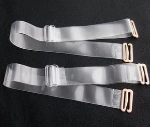 Clear Bra Straps, multiple width, pack of two, frosted and transparent