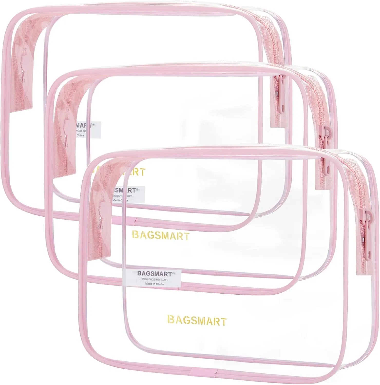 Clear Toiletry Bag, 2 Pack TSA Approved Travel Toiletry Bag Carry on Travel Accessories Bag Airport Airline Quart Size Bags Water Repellent Makeup Cosmetic Bag for Women (Black-2Pcs)