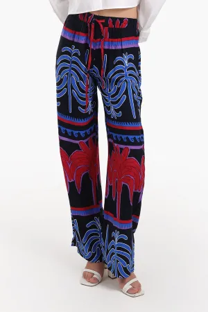 Colored Palm Print Pants