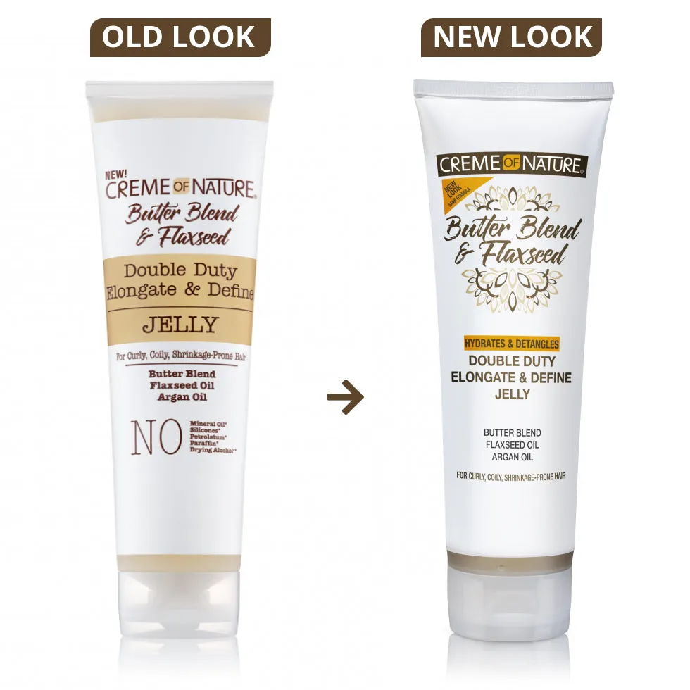 Creme of Nature Butter Blend & Flaxseed Double Duty Elongate & Define Jelly 8.4oz