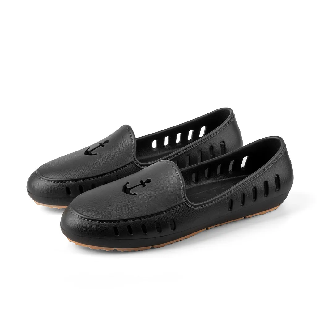 Cruise Loafer - Black Anchor Perforated  / Waterproof