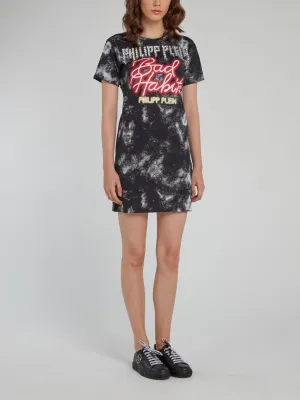 Crystal Embellished T-Shirt Dress