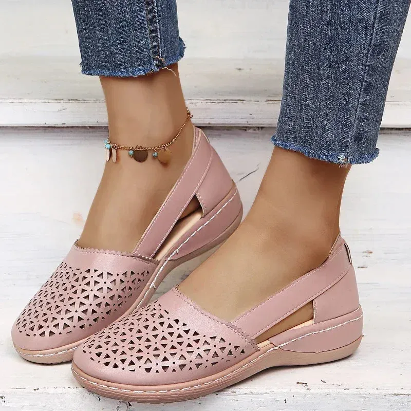 Cut-Out Loafers | Pink | Lightweight and Breathable