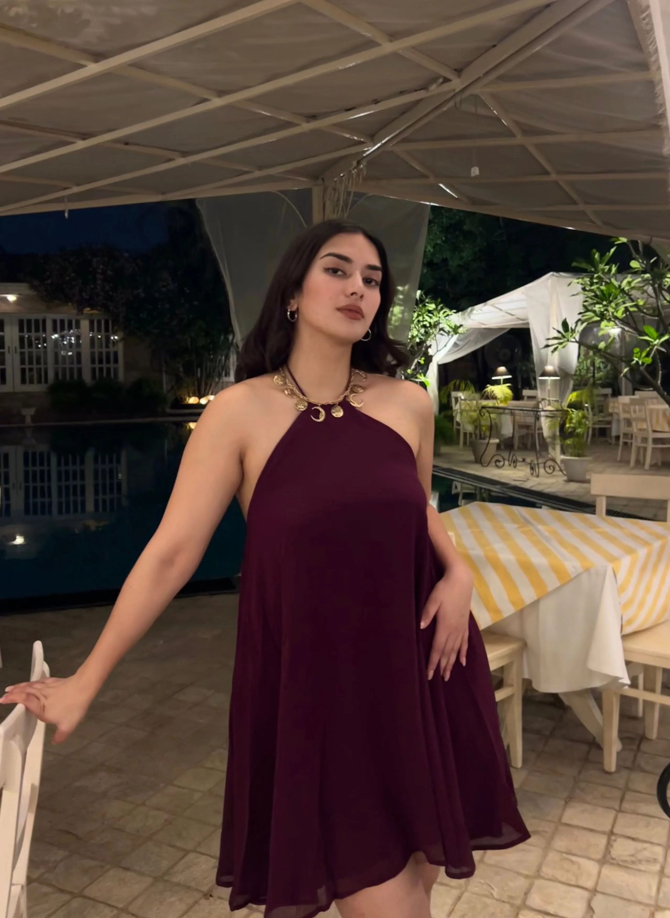 Dazzle- ALine dress (WINE)