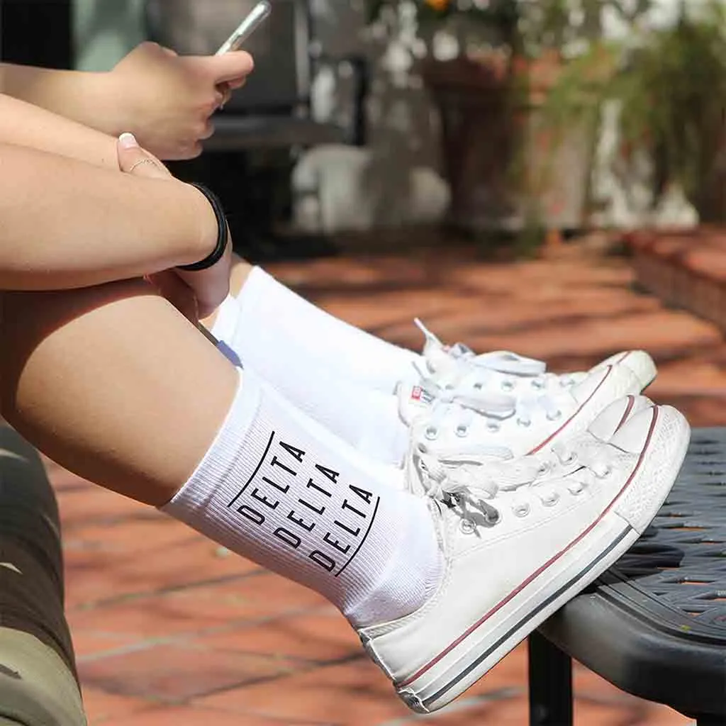 Delta Delta Delta Sorority Crew Socks
