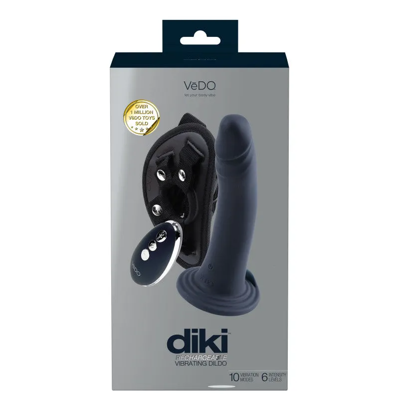 Diki Rechargeable Vibrating  With Harness - Just Black