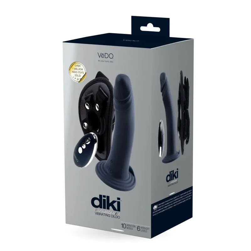 Diki Rechargeable Vibrating  With Harness - Just Black