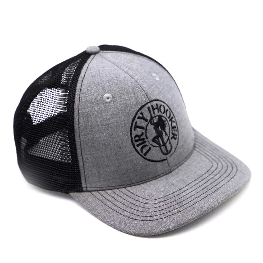 Dirty Hooker Deluxe Hat Heather Grey and Black
