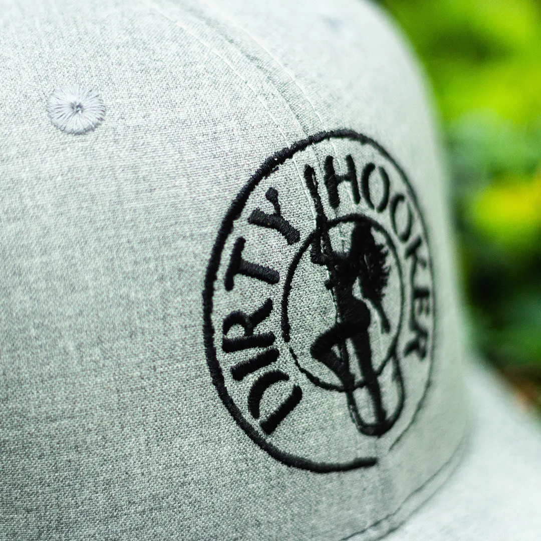 Dirty Hooker Deluxe Hat Heather Grey and Black