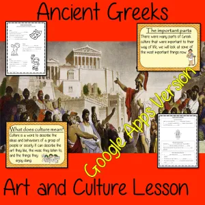 Distance Learning Ancient Greeks Art and Culture Complete Google Classroom Lesson