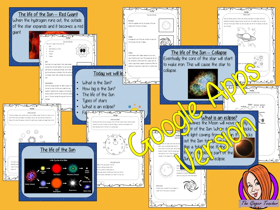 Distance Learning, The Sun of our Solar System Lesson