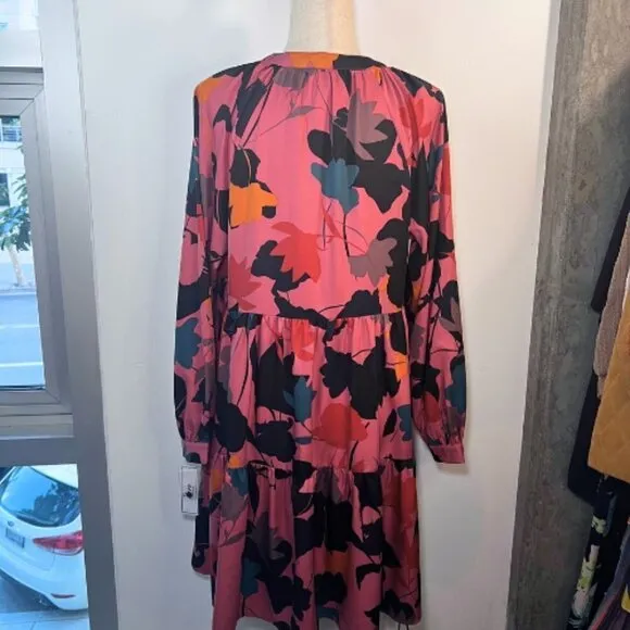 DONNA MORGAN DM Collection Amelia Faded Rose Tiered Flounce Dress Size 6
