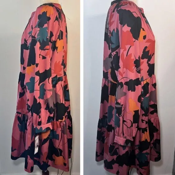 DONNA MORGAN DM Collection Amelia Faded Rose Tiered Flounce Dress Size 6