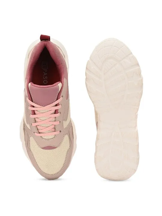 El Paso Women Colourblocked Round Toe Lightweight Sneakers