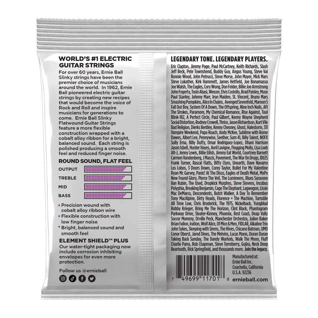 Ernie Ball Power Slinky Flatwound Electric Guitar Strings - 11-48 gauge