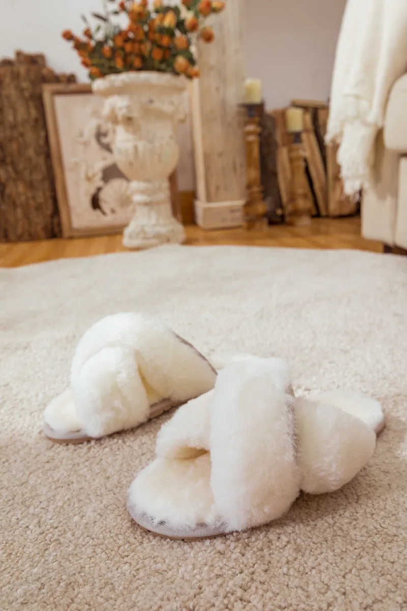 Eustace Wool Slipper White