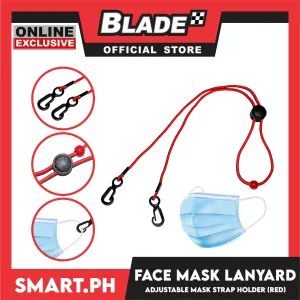 Face Mask Lanyard With Beads And Clip Hook, Adjustable Strap Holder FMH4 (Red) Fashionable Face Necklace Strap for Women And Men