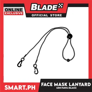 Face Mask Mini Lanyard With Clip And Beads, Adjustable Strap Holder FMH14 (Black) Fashionable Face Necklace Strap for Women And Men