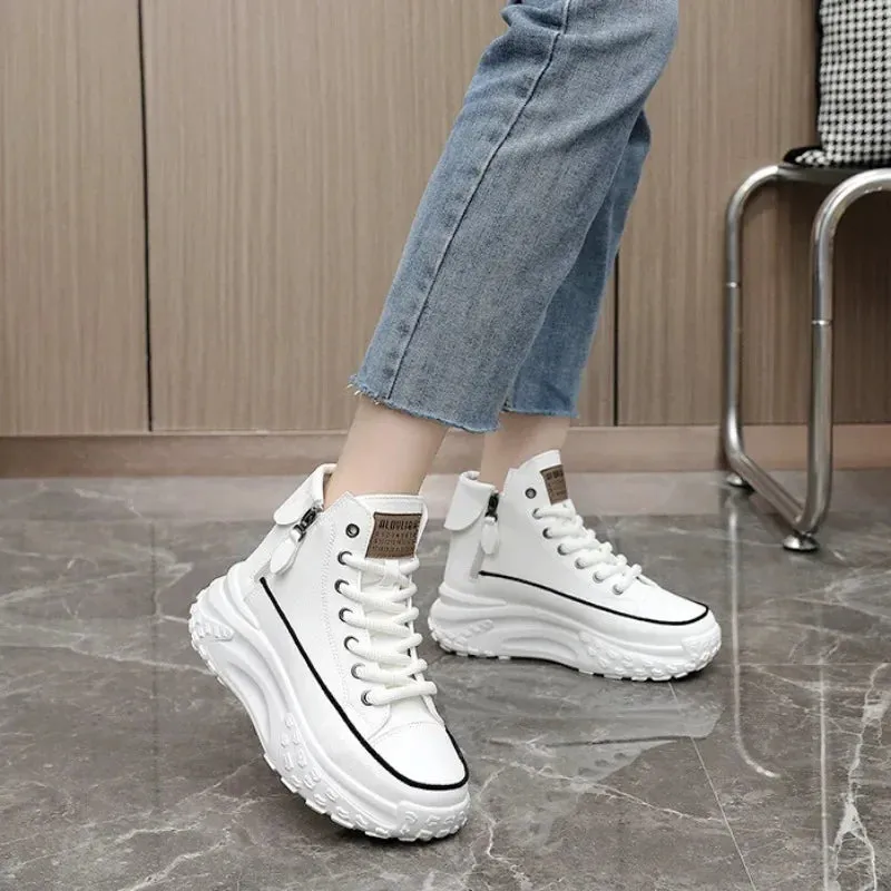 Fashion High Top Ankle Boots for Women 2024 New Comfortable Platform Sneakers Designer Brand Outdoor Casual Shoes Tenis De Mujer