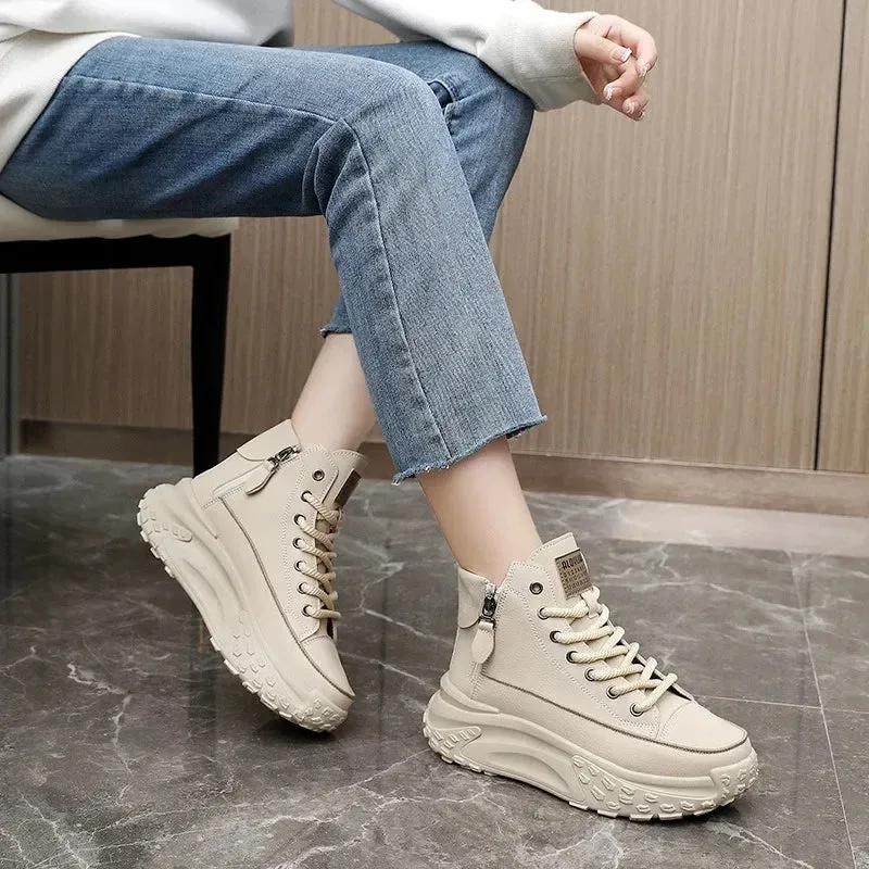 Fashion High Top Ankle Boots for Women 2024 New Comfortable Platform Sneakers Designer Brand Outdoor Casual Shoes Tenis De Mujer