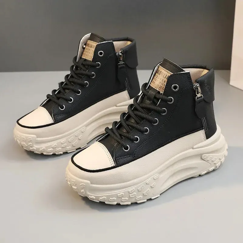 Fashion High Top Ankle Boots for Women 2024 New Comfortable Platform Sneakers Designer Brand Outdoor Casual Shoes Tenis De Mujer