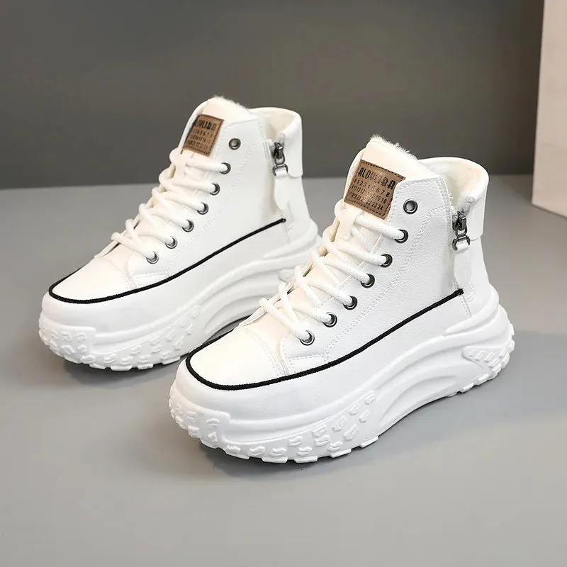 Fashion High Top Ankle Boots for Women 2024 New Comfortable Platform Sneakers Designer Brand Outdoor Casual Shoes Tenis De Mujer