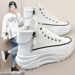 Fashion High Top Ankle Boots for Women 2024 New Comfortable Platform Sneakers Designer Brand Outdoor Casual Shoes Tenis De Mujer