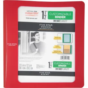 Five Star Customizable 1-1/2" D-ring Plastic Binder