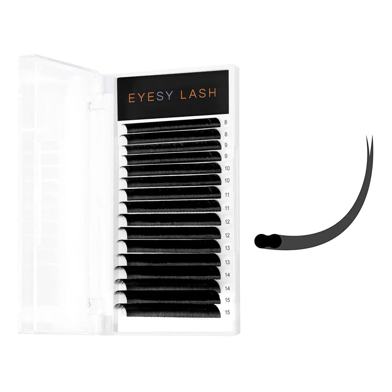 FLAT Lash Extensions (Ellipse Silk Lashes) | .15 .20 | Mixed/Single length | for WHOLESALE Pre-order