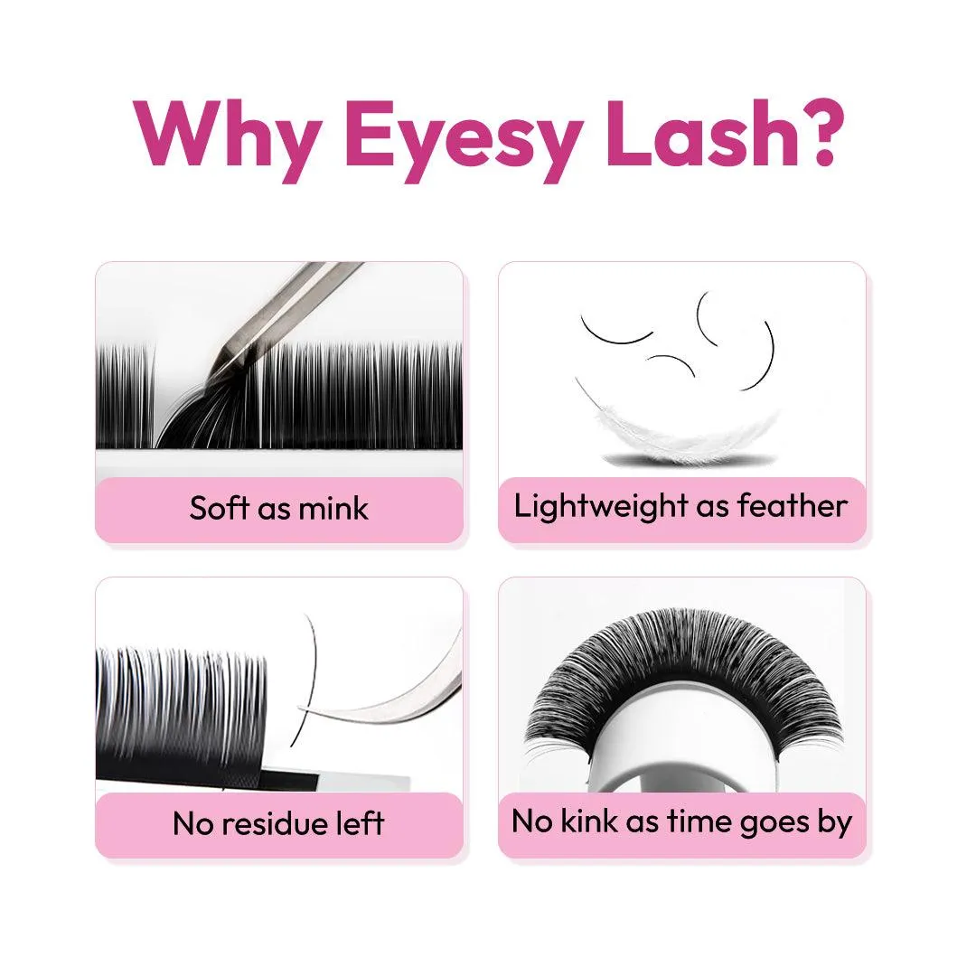 FLAT Lash Extensions (Ellipse Silk Lashes) | .15 .20 | Mixed/Single length | for WHOLESALE Pre-order