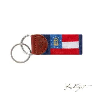 Georgia Flag Needlepoint Key Fob (Classic Navy)