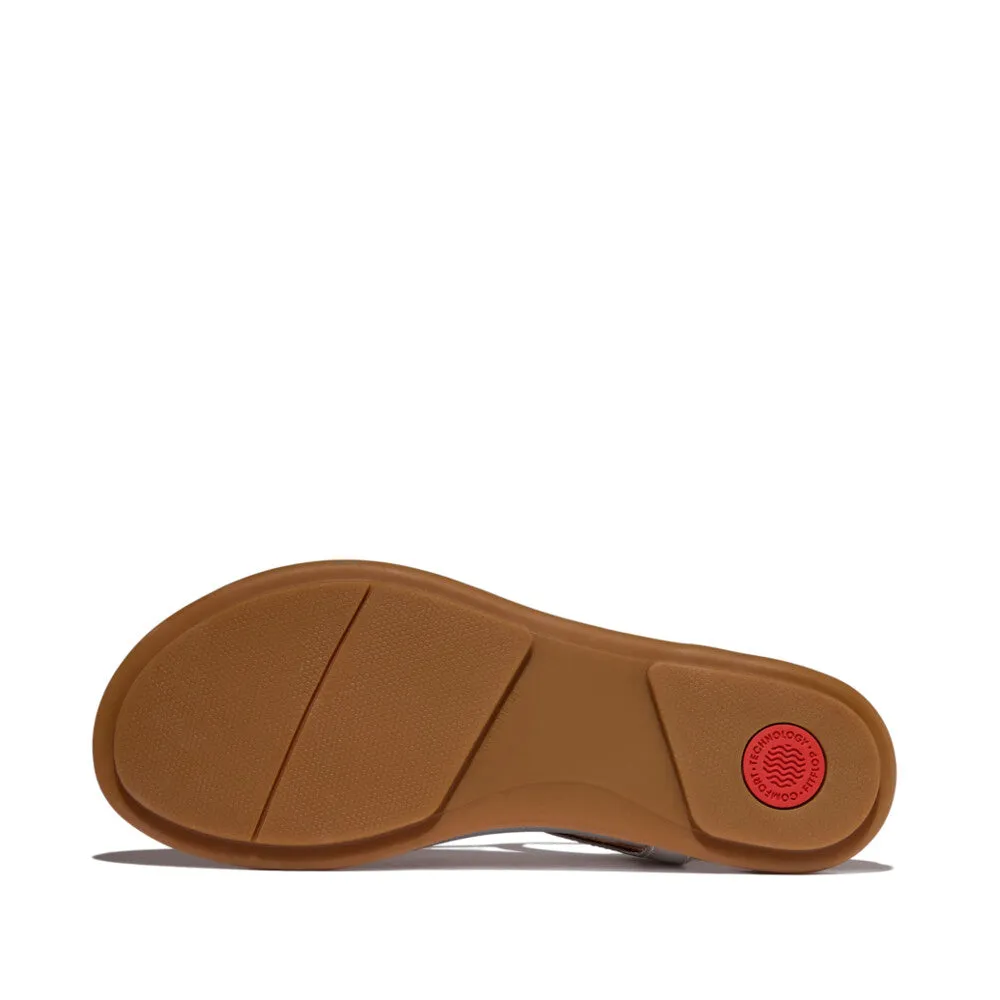 GRACIE Crystal-Mix Leather T-Bar Sandals