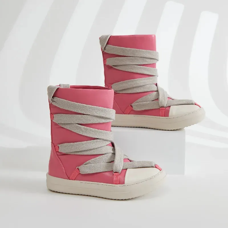 High Top Sneakers Platform Cross-Tied Men’s Casual Boot Shoes – Women Sneakers Designed Casual Flats Ankle Botas