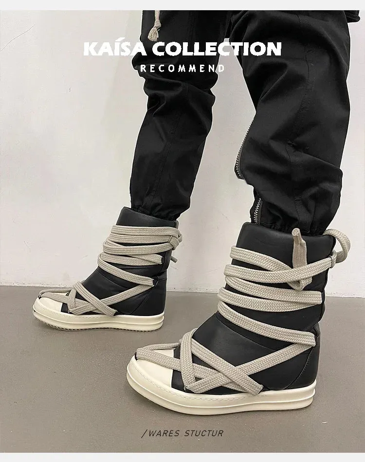 High Top Sneakers Platform Cross-Tied Men’s Casual Boot Shoes – Women Sneakers Designed Casual Flats Ankle Botas