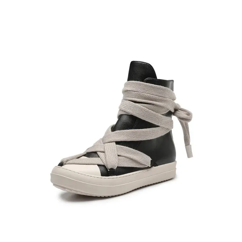 High Top Sneakers Platform Cross-Tied Men’s Casual Boot Shoes – Women Sneakers Designed Casual Flats Ankle Botas