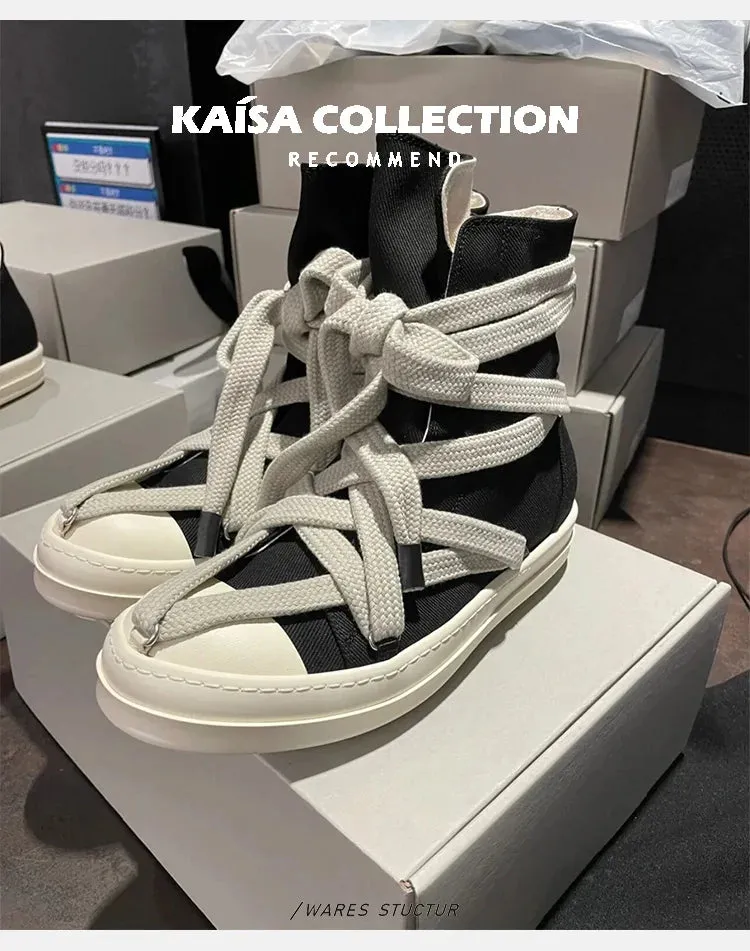 High Top Sneakers Platform Cross-Tied Men’s Casual Boot Shoes – Women Sneakers Designed Casual Flats Ankle Botas