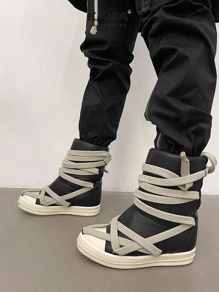 High Top Sneakers Platform Cross-Tied Men’s Casual Boot Shoes – Women Sneakers Designed Casual Flats Ankle Botas