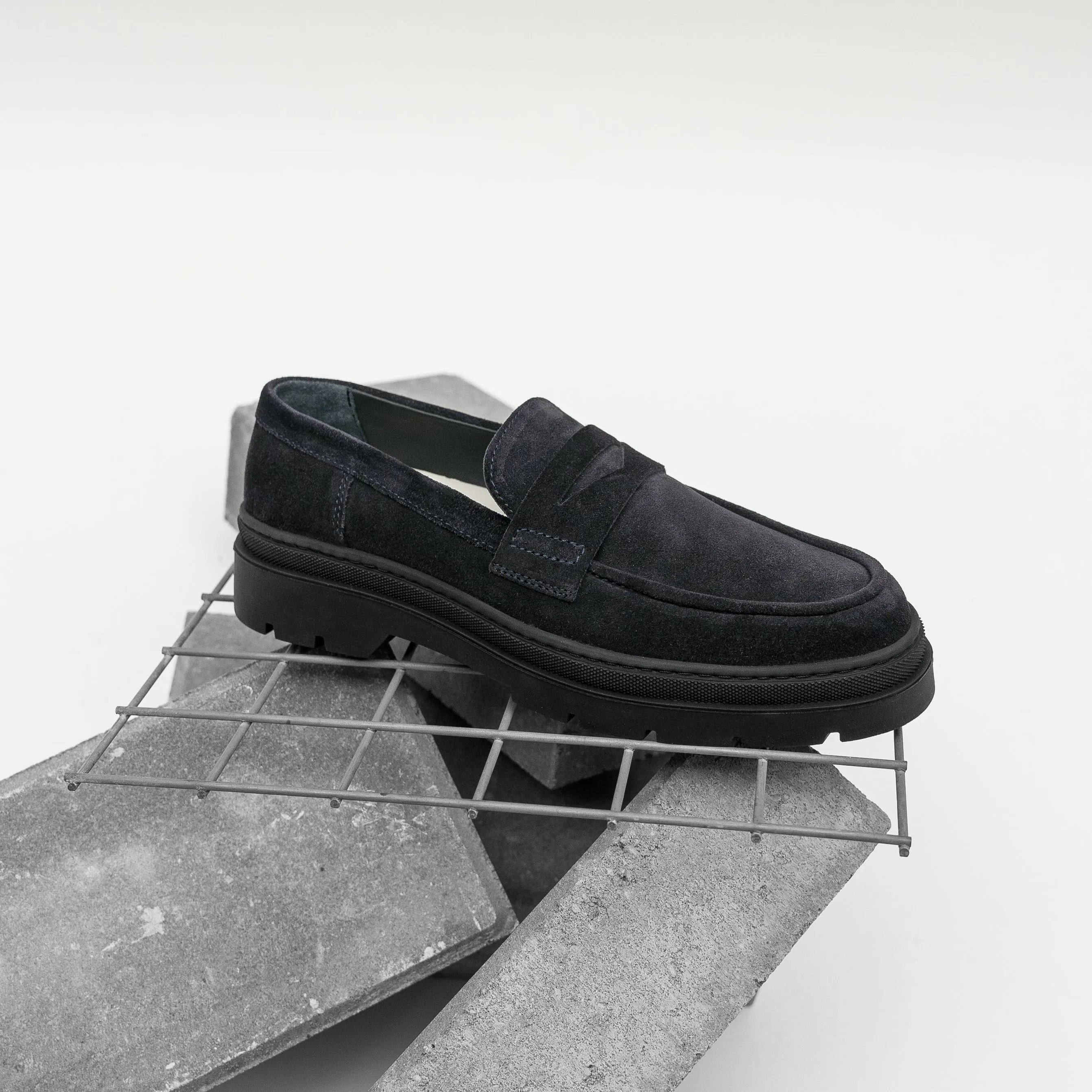 Hinson Elon Loafer Dk Blue Suede