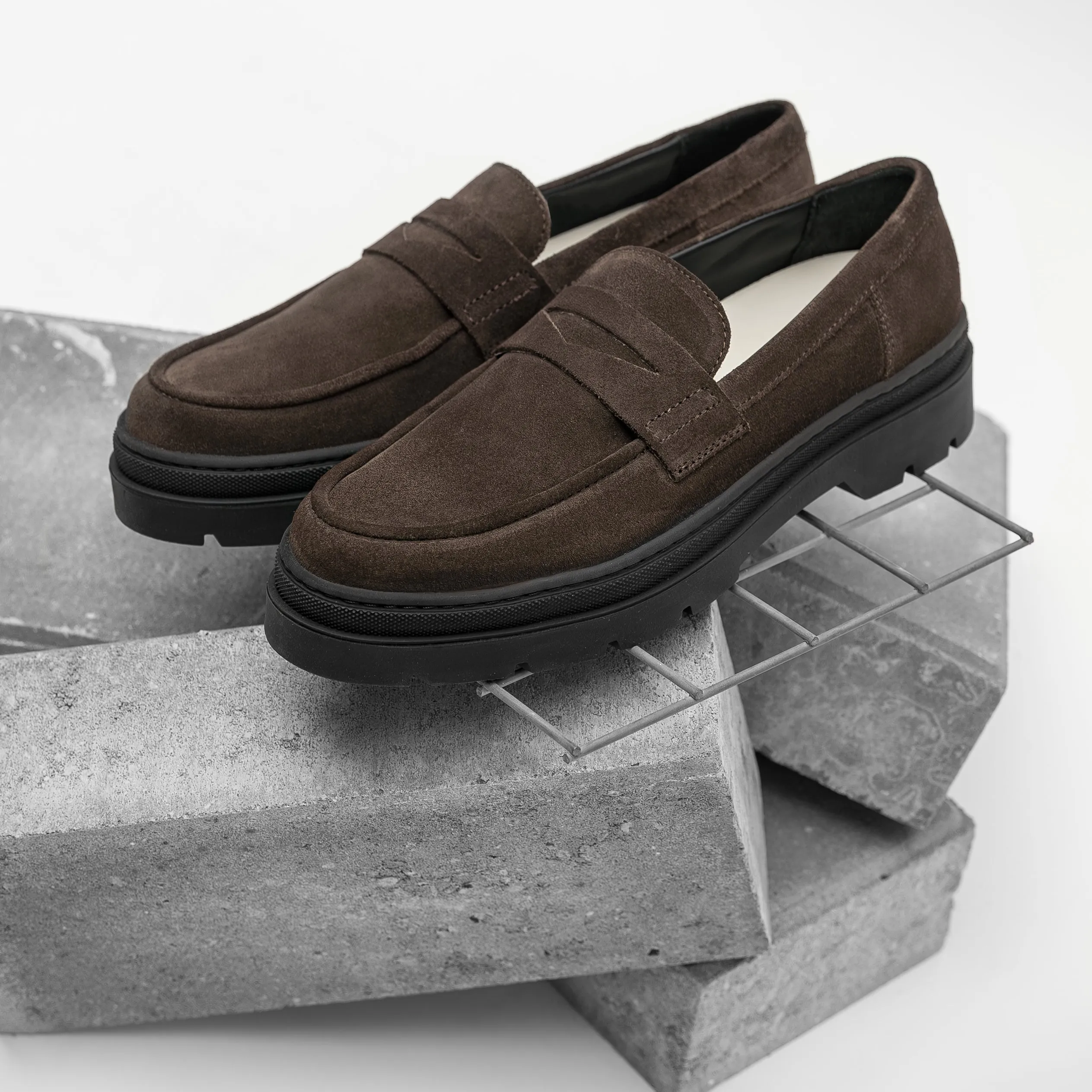 Hinson Elon Loafer Dk Brown Suede