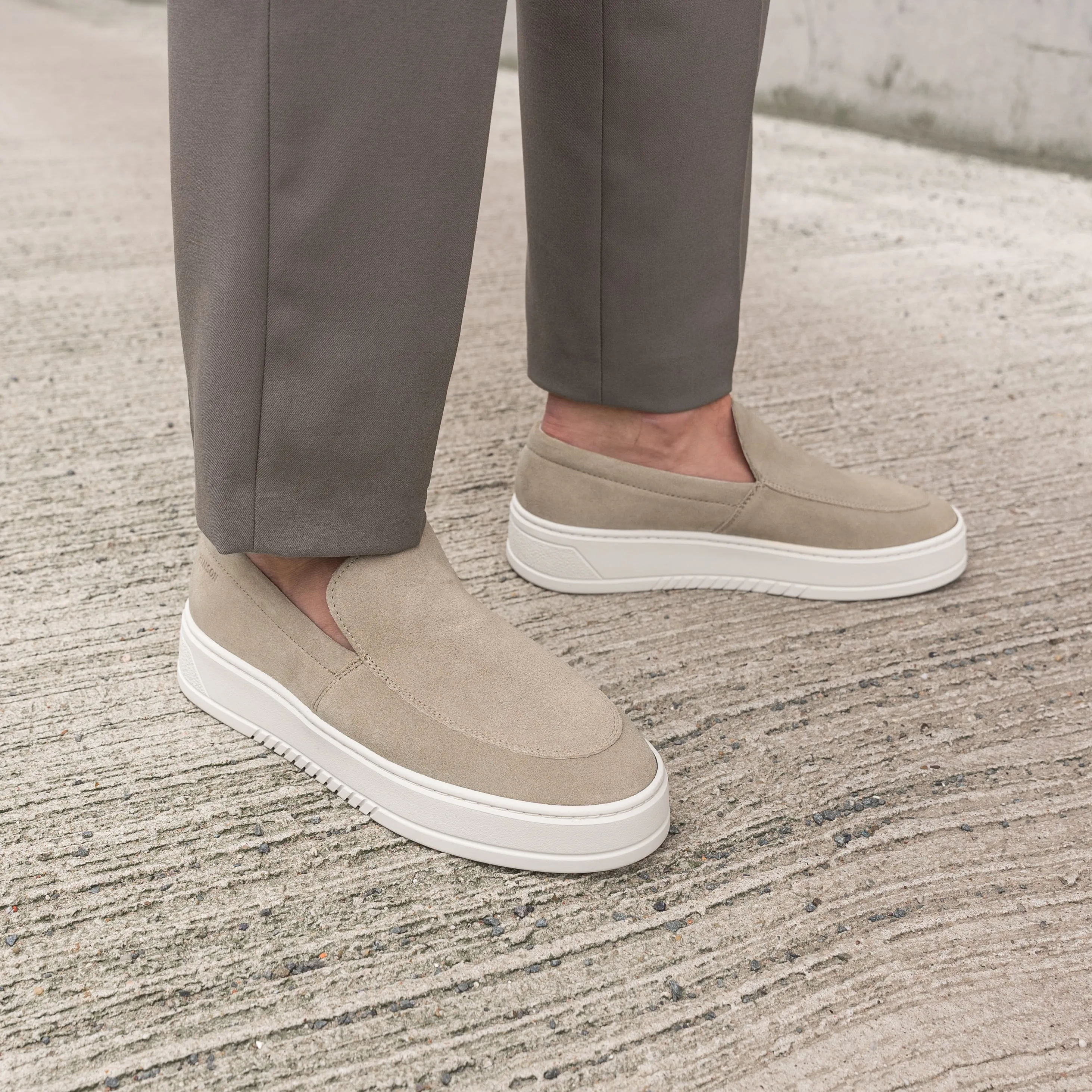 Hinson Miller Slip On Beige Suede