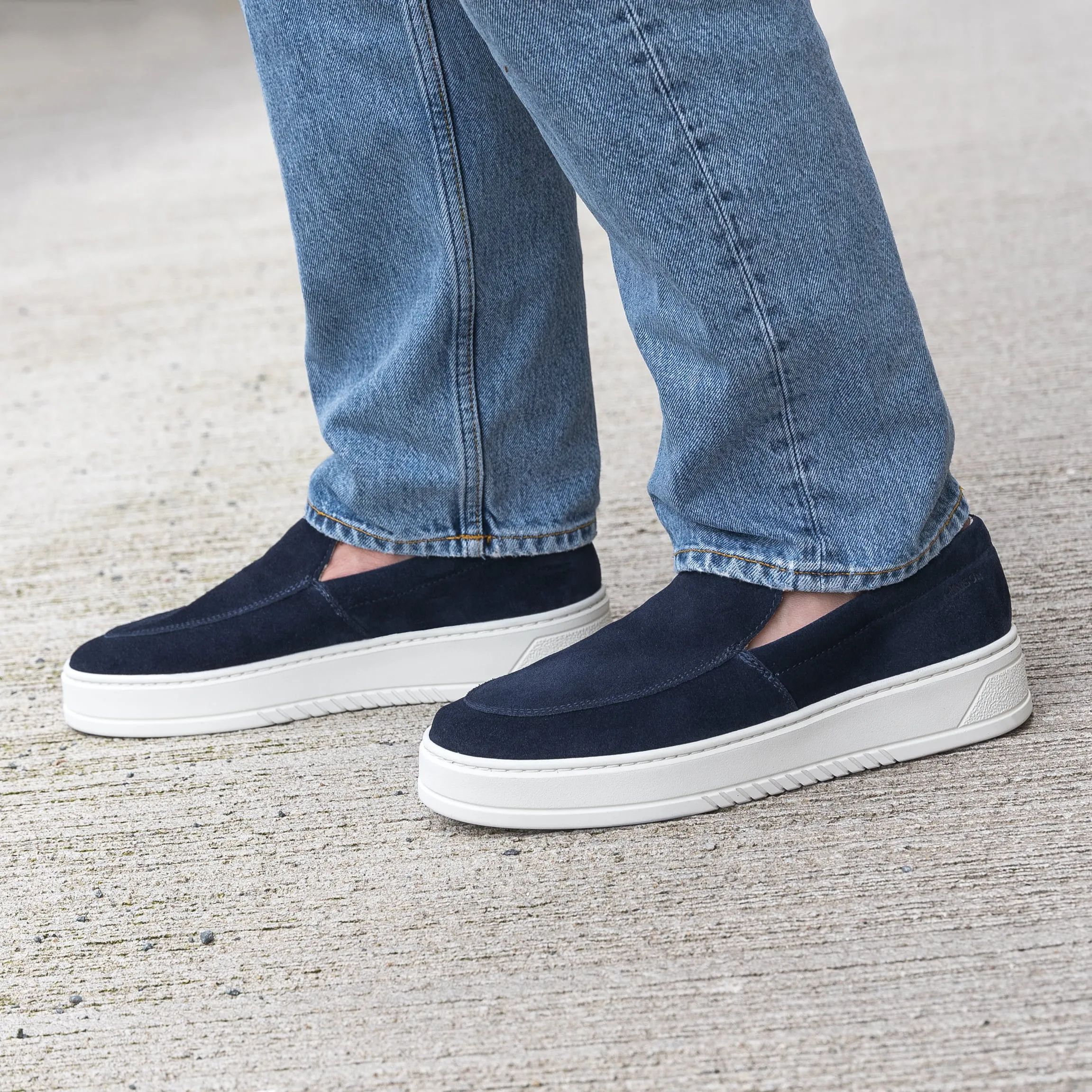 Hinson Miller Slip On Navy Suede