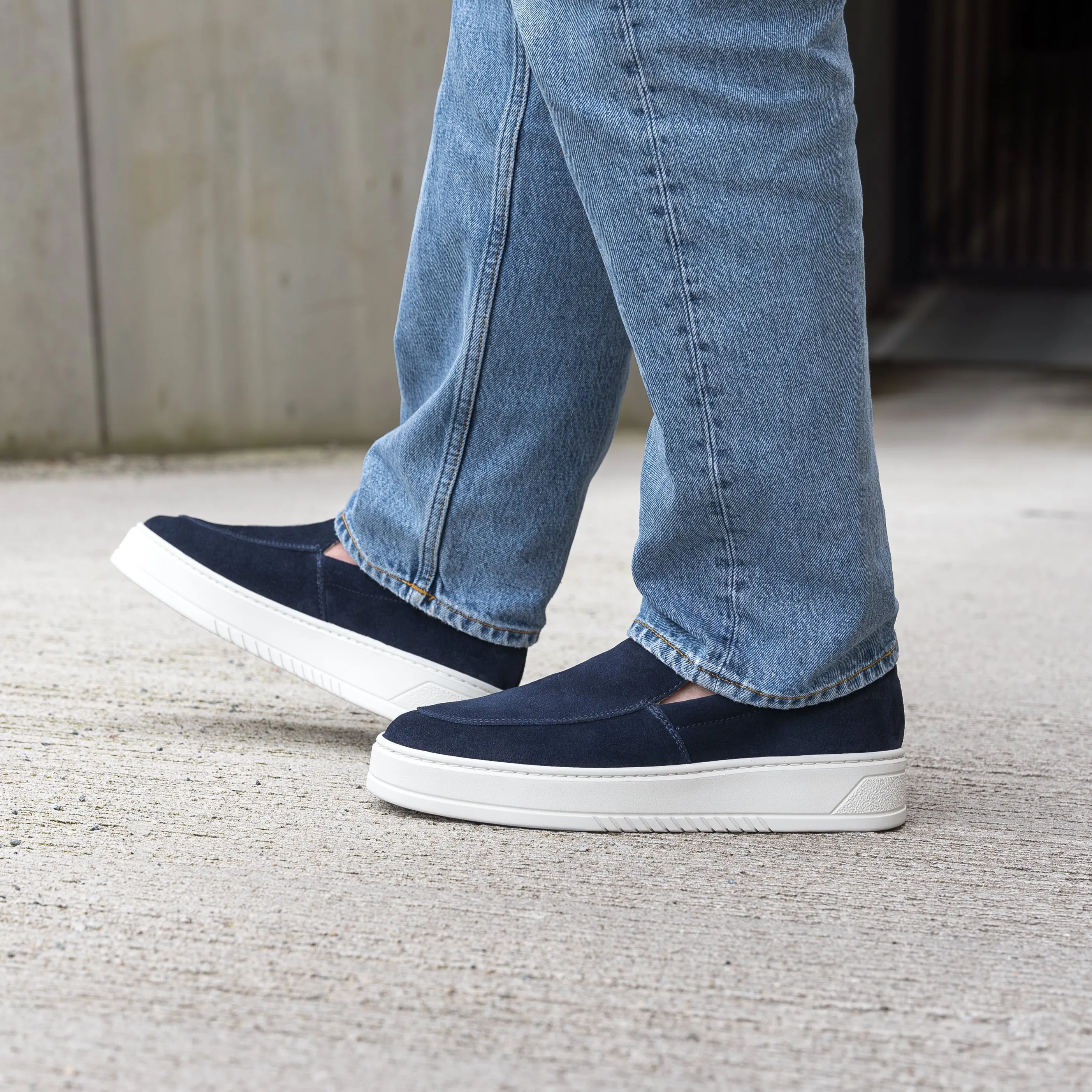 Hinson Miller Slip On Navy Suede